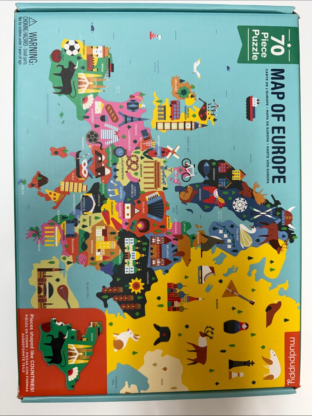 Mudpuppy Kids "Map of Europe" 70-Piece Puzzle